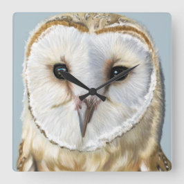 Beautiful Barn Owl Vierkante Klok
