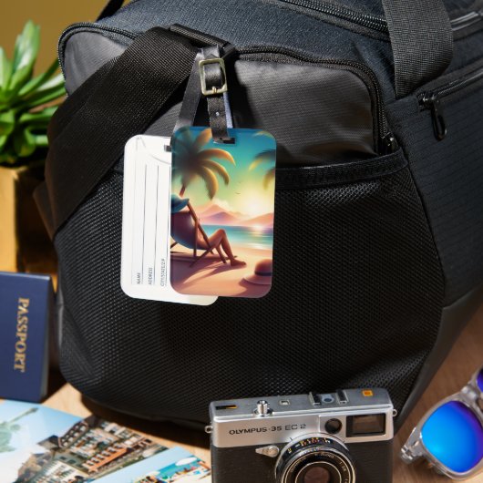 Beautiful beach bagagelabel (Voorkant & Achterkant)