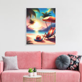 Beautiful beach canvas afdruk (Insitu (Woonkamer))