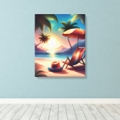 Beautiful beach canvas afdruk (Insitu (Houten vloer))