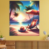 Beautiful beach canvas afdruk (Insitu (Woonkamer))