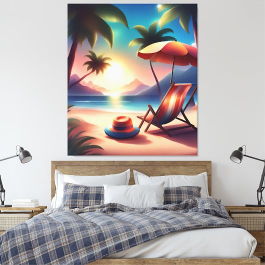 Beautiful beach canvas afdruk (Insitu (Slaapkamer))