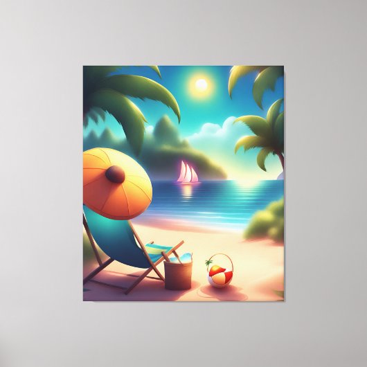 Beautiful beach canvas afdruk (Voorkant)
