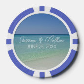  Beautiful Beach Horizon Personalized Wedding Poker Chips (Voorkant)