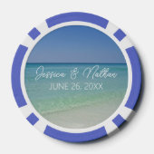  Beautiful Beach Horizon Personalized Wedding Poker Chips (Achterkant)