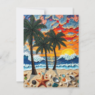 Beautiful Beachy Happy | Saying Hi Briefkaart