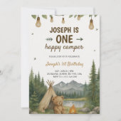 Beautiful birthday Invitation with camping vibe  (Devant)