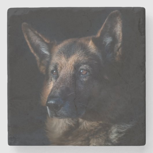 Beautiful Black and Tan German Shepherd Stenen Onderzetter (Voorkant)