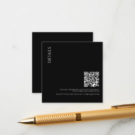 Beautiful Black Details with QR Code Wedding Informatiekaartje