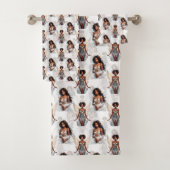 Beautiful Black Girl Angels Pattern Design (En situation)