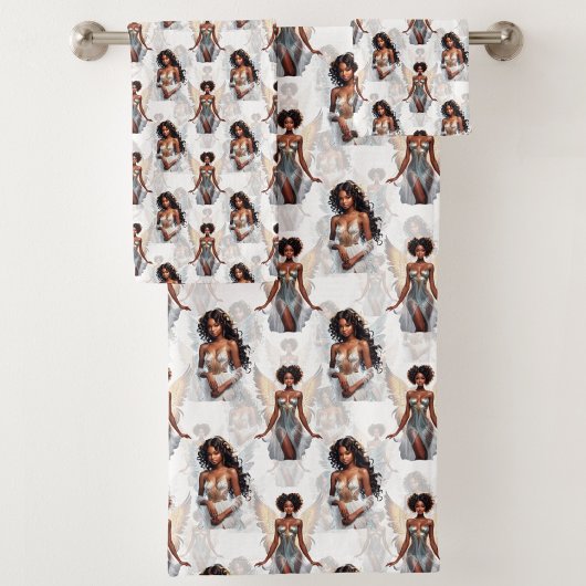 Beautiful Black Girl Angels Pattern Design
