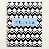 Beautiful Black & White Patterns Custom Name Planner (Voorkant)