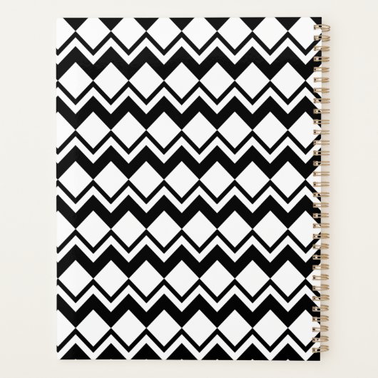 Beautiful Black & White Patterns Custom Name  Planner (Achterkant)