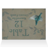 Beautiful Blue Bird Mariage Numéro de table (Intérieur Horizontal (haut))