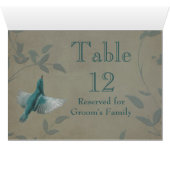Beautiful Blue Bird Mariage Numéro de table (Intérieur Horizontal (Bas))