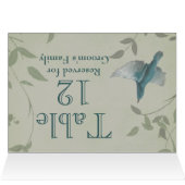 Beautiful Blue Bird Mariage Numéro de table (Intérieur Horizontal (haut))
