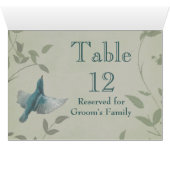 Beautiful Blue Bird Mariage Numéro de table (Intérieur Horizontal (Bas))