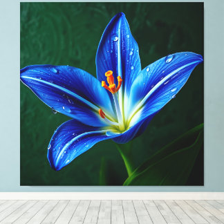 Beautiful Blue Flower - Artistic Photograph Canvas Afdruk