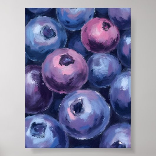Beautiful Blueberries | Fruit Painting Poster (Voorkant)