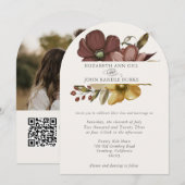 Beautiful boho neutral arch invitation (Devant / Derrière)