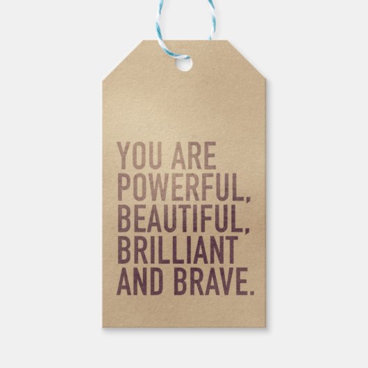 Beautiful, Brilliant & Brave — Gift Tag Cadeaulabel (Voorkant)
