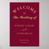Beautiful Burgundy Wedding Presentation Poster (Voorkant)