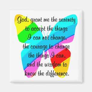 BEAUTIFUL BUTTERFLY SERENITY PRAYER ONTWERP MAGNEET