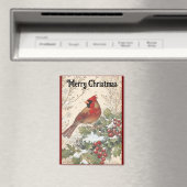 Beautiful Cardinal Christmas Magnet (In Situ (Lave-vaisselle))