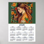 Beautiful Cat and Lady 2026 Calendar Poster (Voorkant)