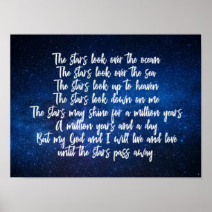 Beautiful Christian Prayer Stars Night Sky Poem  Poster