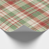Beautiful Christmas Red White and Green Plaid Cadeaupapier (Hoek)