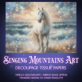 Beautiful Coastal Horse and Ocean Art Decoupage Tissuepapier