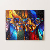 Beautiful Colorful Glimmering Winged Dragonfly Legpuzzel (Horizontaal)