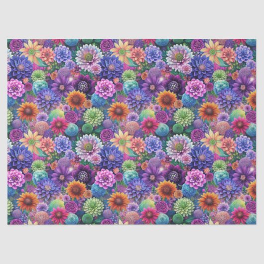 Beautiful Colorful Wildflowers Pattern Decoupage Tissuepapier (Voorkant)