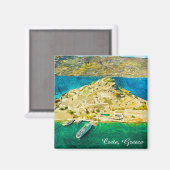 Beautiful Crete Greece Scenery Oil Paint Magneet (Voorkant / Achterkant)