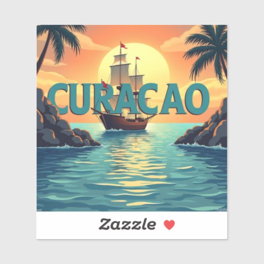 Beautiful curacao sunset  sticker (Vel)
