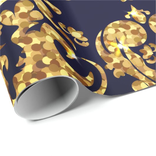 Beautiful Damask Gold & Black Wrapping paper roll Cadeaupapier (Rol Hoek)