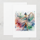 Beautiful dancer women art paint kaart (Voorkant / Achterkant)