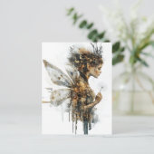 Beautiful Dandelion Fairy Glitch Briefkaart (Staand voorkant)