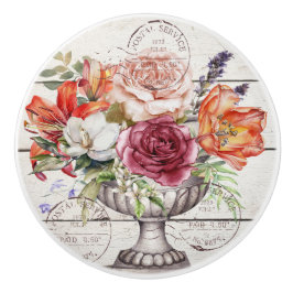 Beautiful decorative rustic trendy wood Botanical Keramische Knop