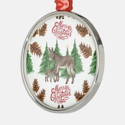 Beautiful Donkeys Christmas Ornament Keepsake (Links)
