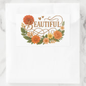 Beautiful Embroidered Style Rectangle Stickers (Sac)