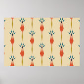 Beautiful Ethnic abstract ikat art. Seamless Kasur Poster (Voorkant)