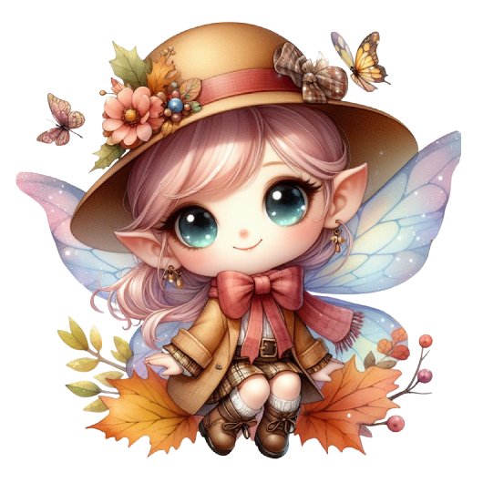 Beautiful fairy in autumn t-shirt