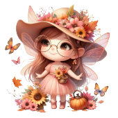 Beautiful fairy in autumn t-shirt