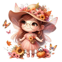 Beautiful fairy in autumn t-shirt