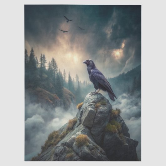 Beautiful Fantasy Gothic Raven  Tissuepapier (Voorkant)