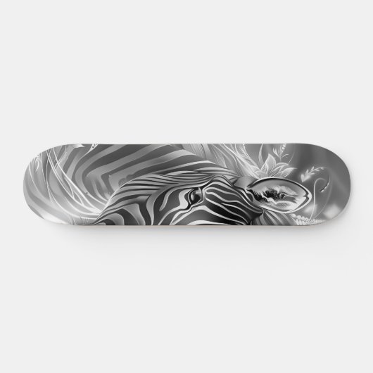Beautiful Fantasy Gray Scale Zebra Skateboard (Horizontaal)