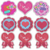 Beautiful Felt Look Valentine's Day Rounds  Sticker (Voorkant)
