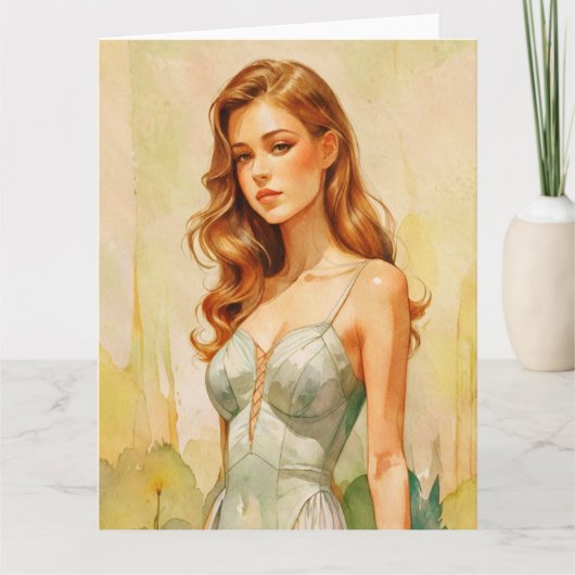 Beautiful Female portrait Kaart (Voorkant)